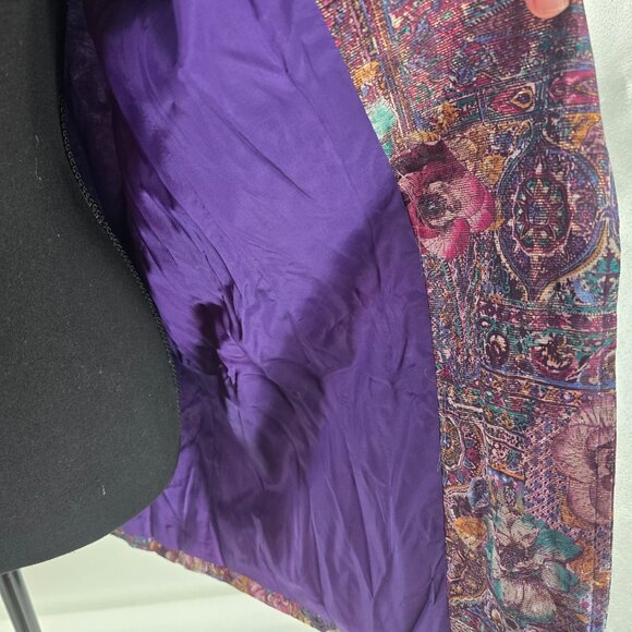 Marc D’Alcy Blend Purple Gold Blazer flower‎ print Size 10 - Picture 5 of 7